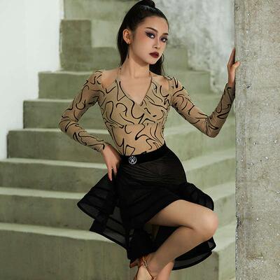 星辰舞服拉丁舞练习套装显瘦显摆长袖新款高贵气质专业舞者的选择