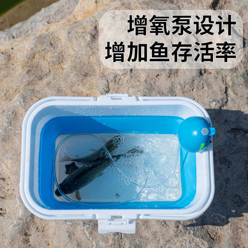 多功能户外折叠钓鱼桶带盖卡扣塑料装鱼桶活鱼水桶车载洗车收纳箱