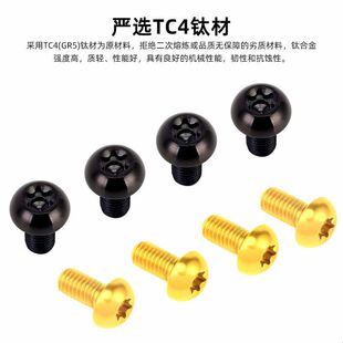TOOPRE钛合金碟片螺丝山地自行车T25梅花刹车盘片固定彩色M5x10mm