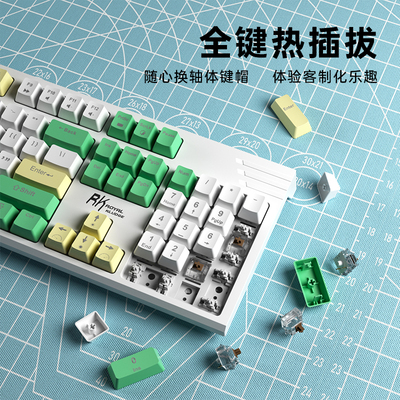 RK R104热插拔gasket机械键盘游戏办公有线 线台式电脑男生网咖专