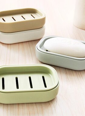 AAL双层带盖香皂盒卫生间沥水皂盒 创意旅行便携皂托皂架 皂盒