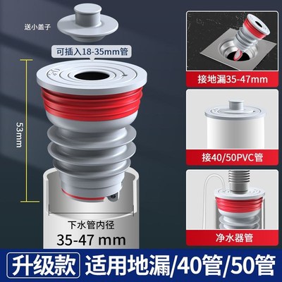 厨房下水道止逆阀防反水洗衣机地漏防臭墙排水管U50单向止回阀