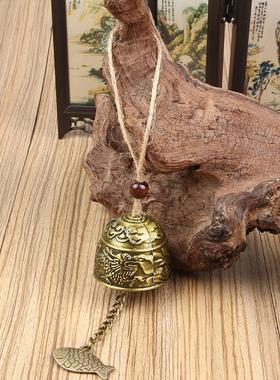 金属风铃车挂 小风铃挂件创意小龙小鱼风铃 麻绳风铃鱼龙旅游风景