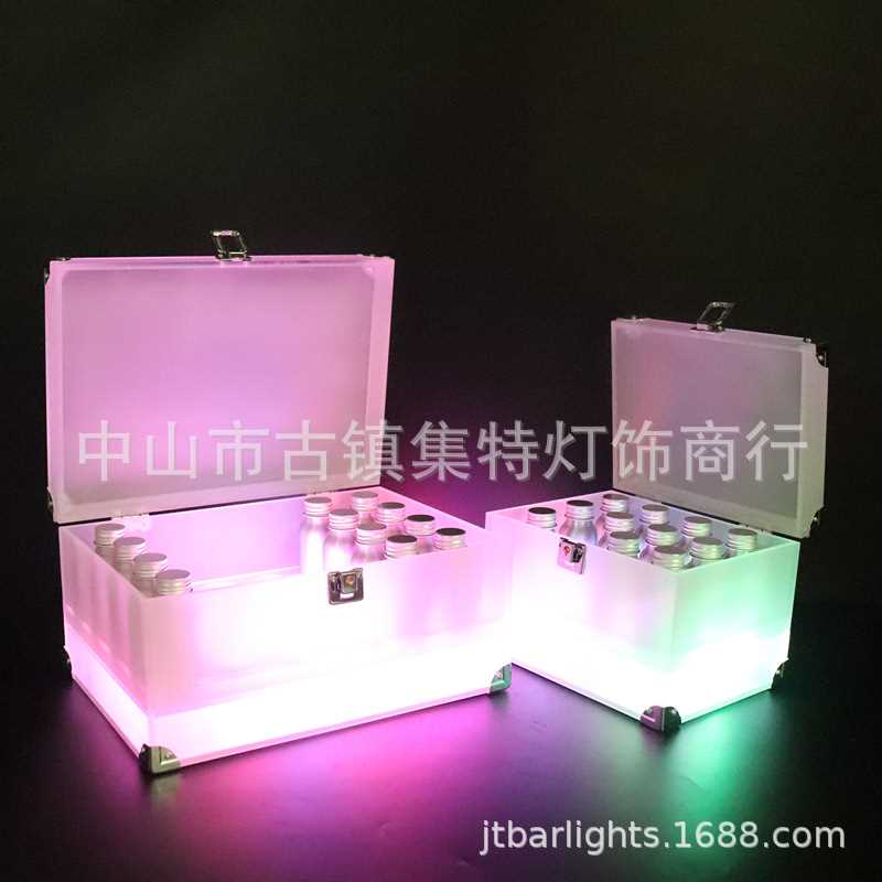 集特led酒吧夜场创意发光鸡尾酒箱VIP调酒师酒架铝瓶酒杯发光箱盒