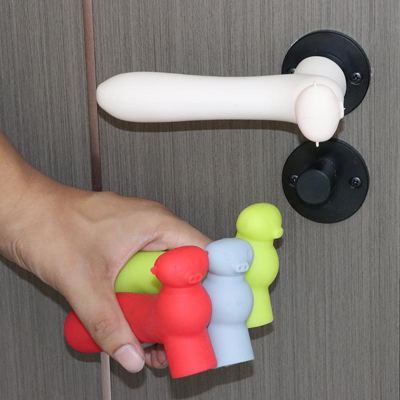 加厚门把手保护套卧室防磕碰卫生间防静电硅胶防撞垫吸盘式保护套