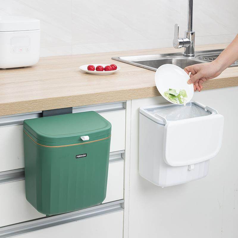 厨房壁挂式垃圾桶家用高级感客厅卫生间厕所大容量带盖夹缝垃圾桶