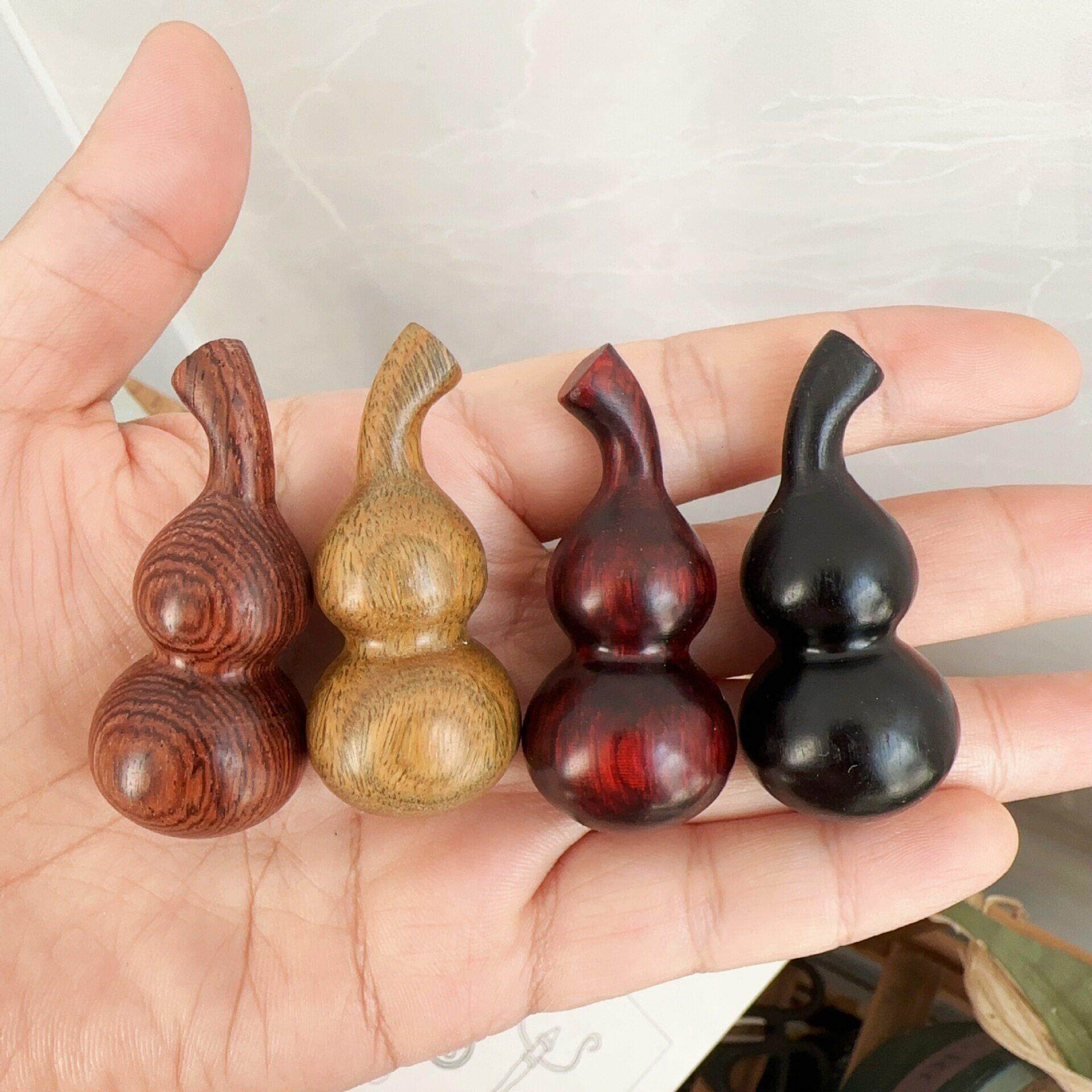 木质葫芦钥匙扣 吊坠黑檀紫光檀木葫芦挂件黄花梨檀木工艺品