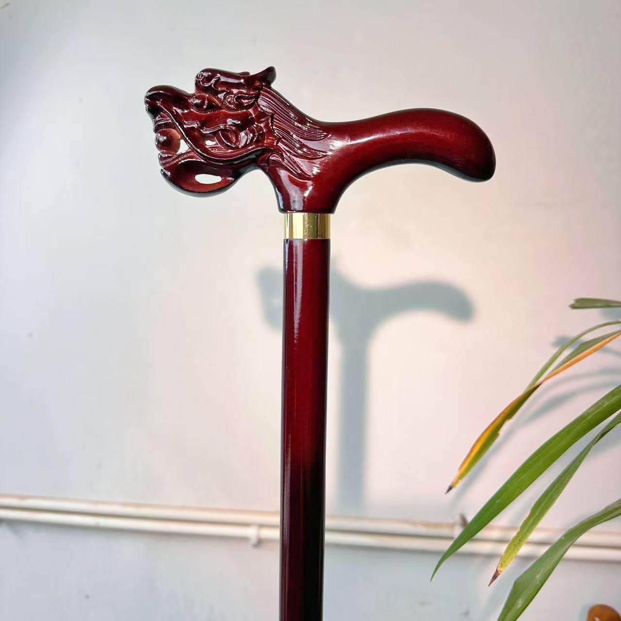 实木老人拐杖龙头高端拐棍防滑结实木制手杖老年人防摔轻便登山杖