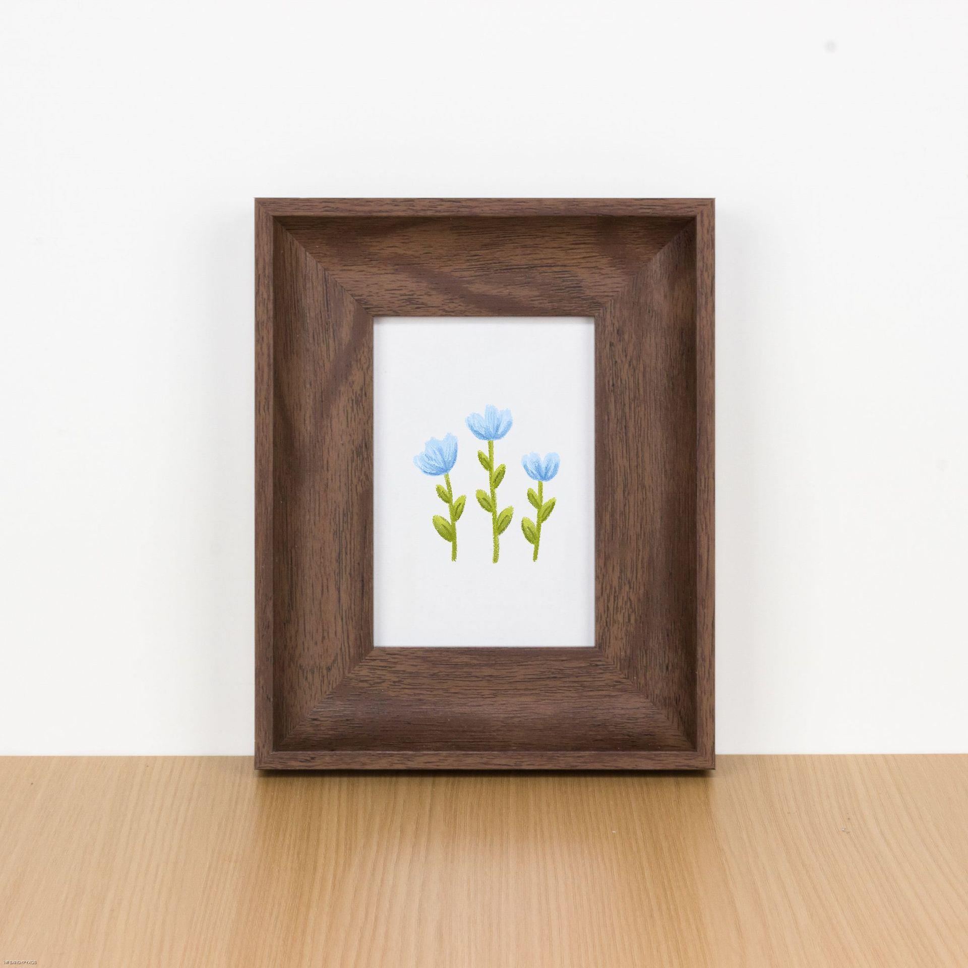 复古相框宽厚7寸A4胡桃色画框书法摆台6寸8寸10寸12寸木纹色外框