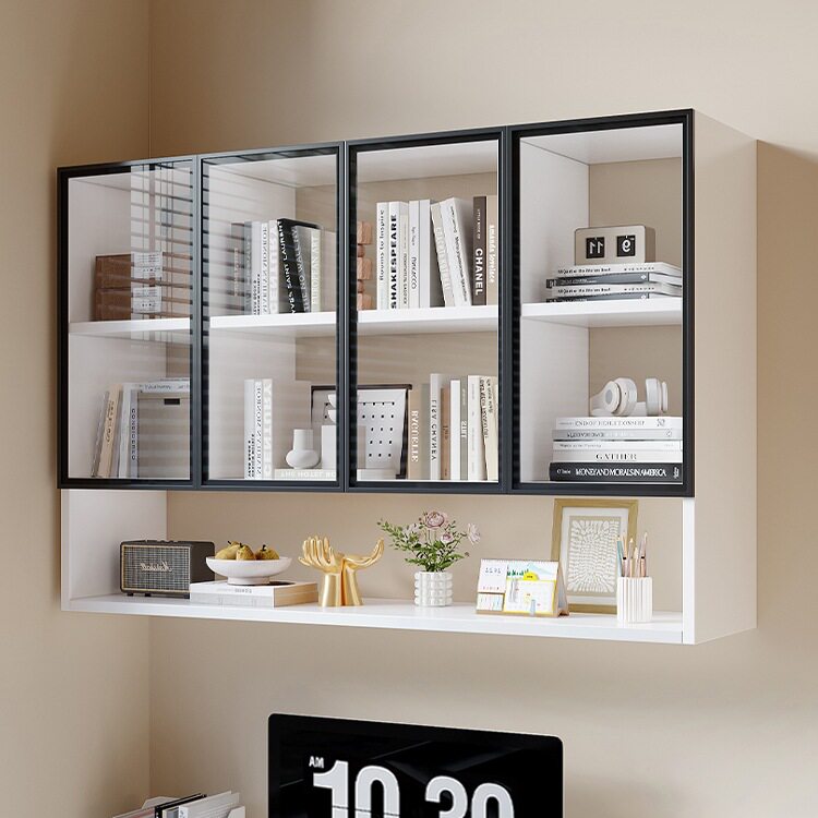 墙上实木书柜书架壁挂2025新款简约家居卧室防尘创意收纳置物架