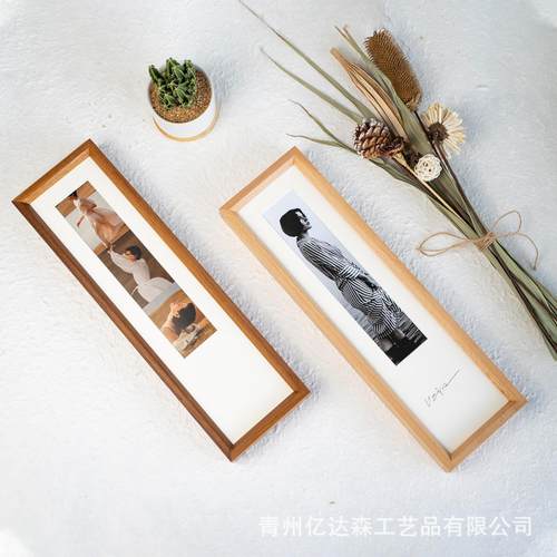 复古古董四格大头贴实木相框摆台儿童宝宝迷你竖框长条证件照