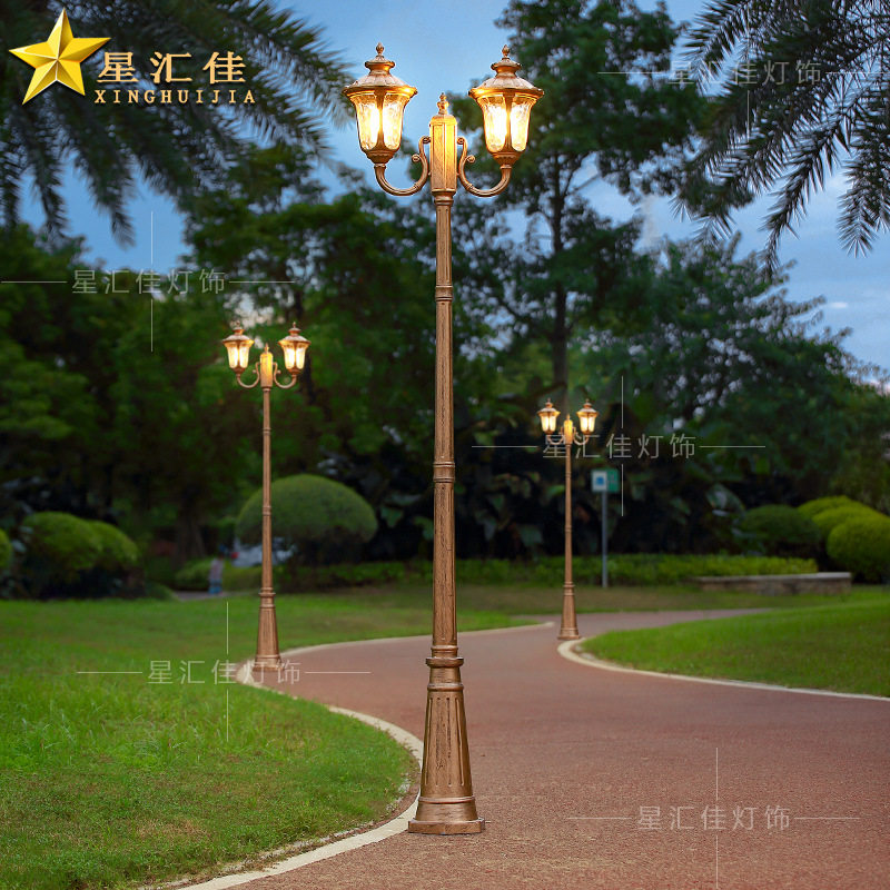 花园路灯户外防水别墅小区家用院子欧式复古庭院3米LED高杆景观灯