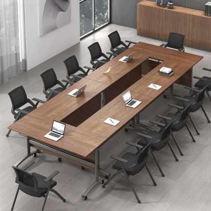 会议桌折叠培训桌可移动长桌会议室桌子课桌椅组合办公双层条形桌