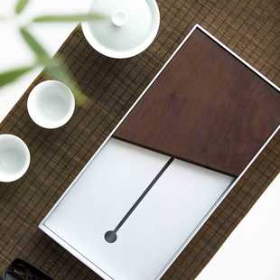 创意铝合金干泡盘壶承小茶台家用简约便携储水 胡桃木茶盘