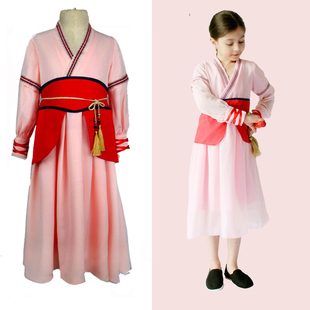 花木兰服装儿童汉服女童诗歌朗诵服话剧表演服侠女武打裙木兰男装