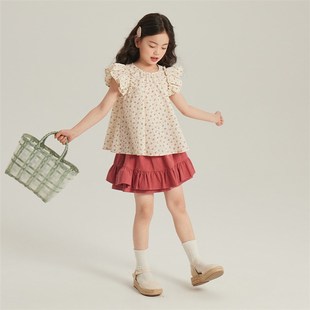 儿童百搭洋气碎花衬衫 布丁哈鲁童装 新款 女童休闲上衣2024夏季 夏装