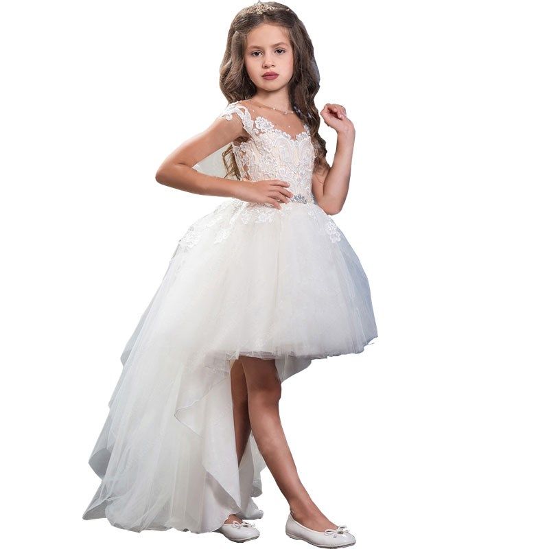 夏季新款儿童礼服前短后长钢琴比赛女童T台走秀女孩生日主持演出