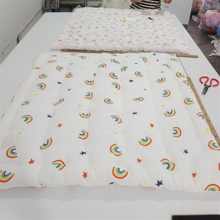 定做婴儿纯棉绉纱泡泡纱棉花包被褥子垫被襁褓被褥两件套可拆洗