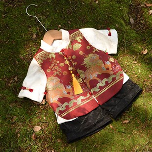 汉服男童夏装套装儿童新中式国风唐装宝宝周岁礼服男孩古装表演服