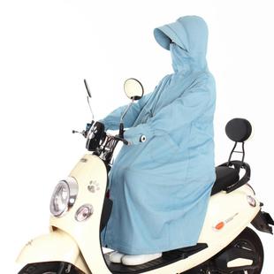 电动摩托车防晒衣服全身长款牛仔连帽遮脸手套款宽松大码男女夏季