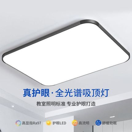 客厅灯2023新款卧室灯主灯LED吸顶灯遥控简约超薄大气长方形灯具