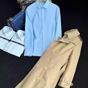十四定制全棉免烫抗皱女士收腰衬衫浅蓝商务职业西装衬衣休闲正装