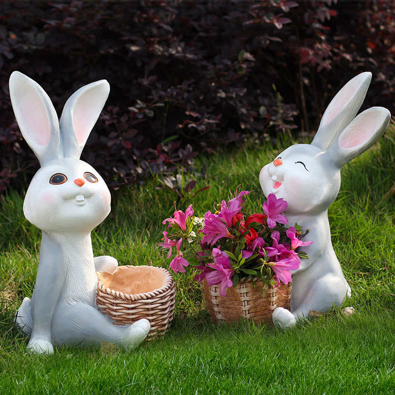花园卡通兔子摆件户外园林景观动物雕塑别墅庭院幼儿园小区装饰品,家居饰品,装饰摆件,淘宝优惠券,粉丝福利购,淘宝优惠卷