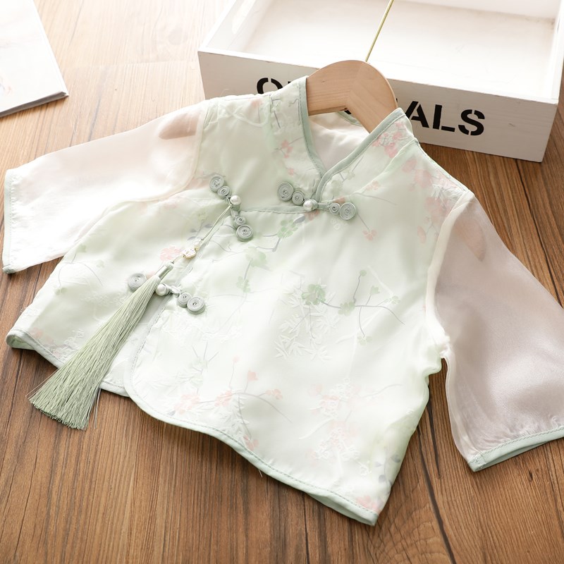 夏季小女孩古装中式礼服女宝唐装裙中国风女童六一演出服旗袍汉服