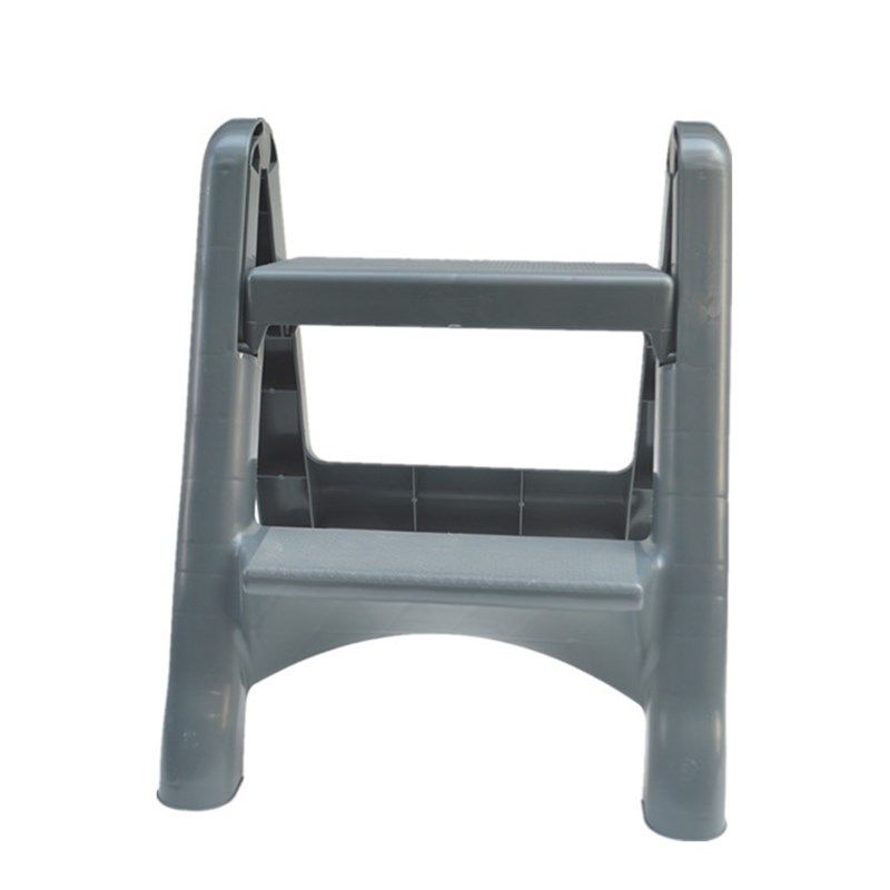 灰色脚踏梯折叠梯子便捷式二步梯登高梯加厚塑料家庭保洁用人字梯