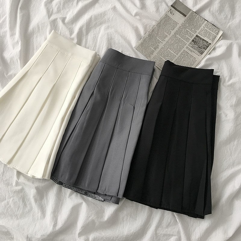 胖MM大码学院风高腰显瘦半身裙夏季新款女装防走光遮肚百褶短裙子