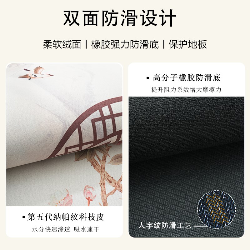 灰色厨房专用地毯硅藻泥吸水防滑防摔地垫做饭猫和鼠耐脏防油脚垫