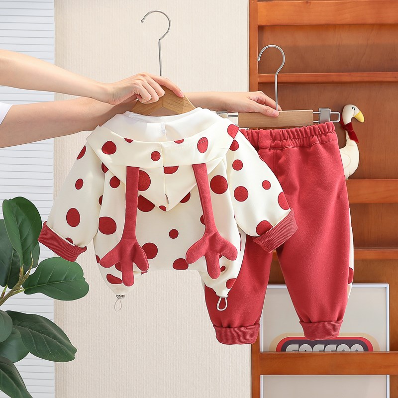 婴儿衣服春秋季小女孩洋气外套可爱分体套装一岁女宝宝春装三件套