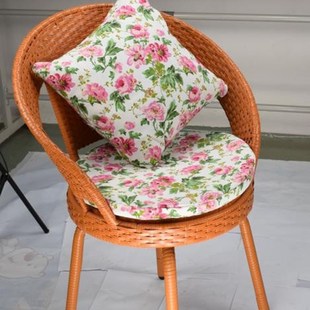 旋转小藤椅家用成人凳子靠背藤椅电脑椅办公茶室椅子单人阳台腾椅