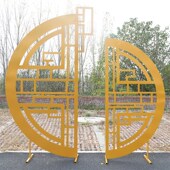 新款 婚礼屏风铁艺婚庆道具大型铁艺屏风弥香雕花屏风 婚庆道具中式