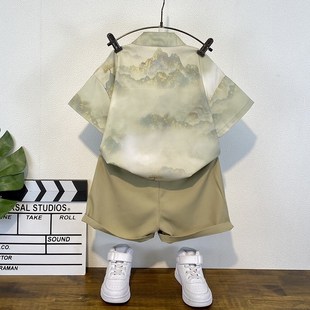 男童夏季唐装套装宝宝新中式汉服古装两件套小儿童中国风周岁礼服