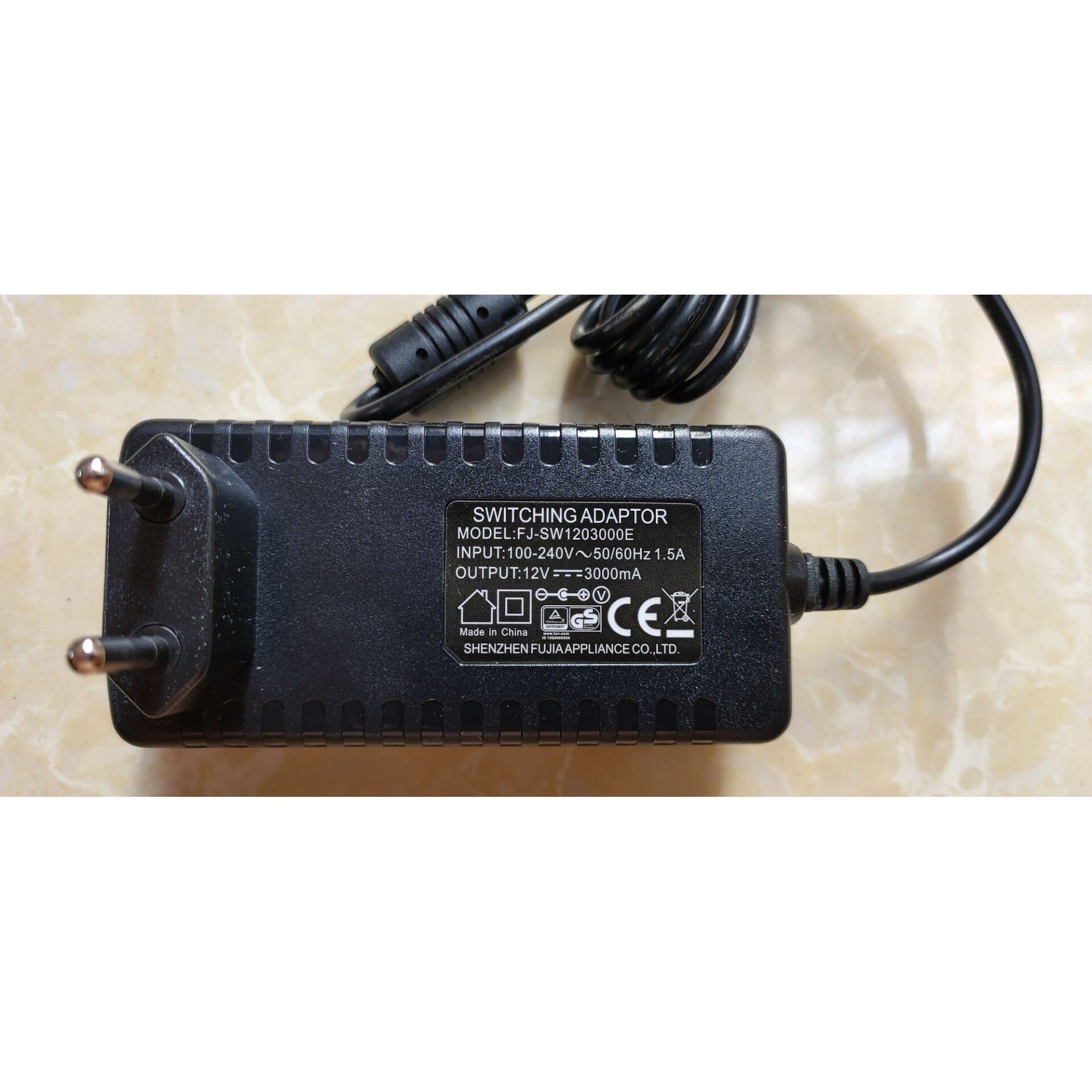 欧规FUJIA福佳12V3000MA电源适配器考勤机 显示器FJ-SW1203000E