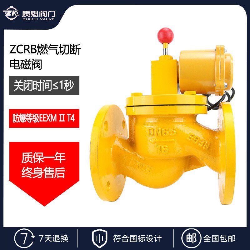 ZCRB燃气DN25煤气32电磁式40紧急切断阀50防爆65燃气控制阀80-300