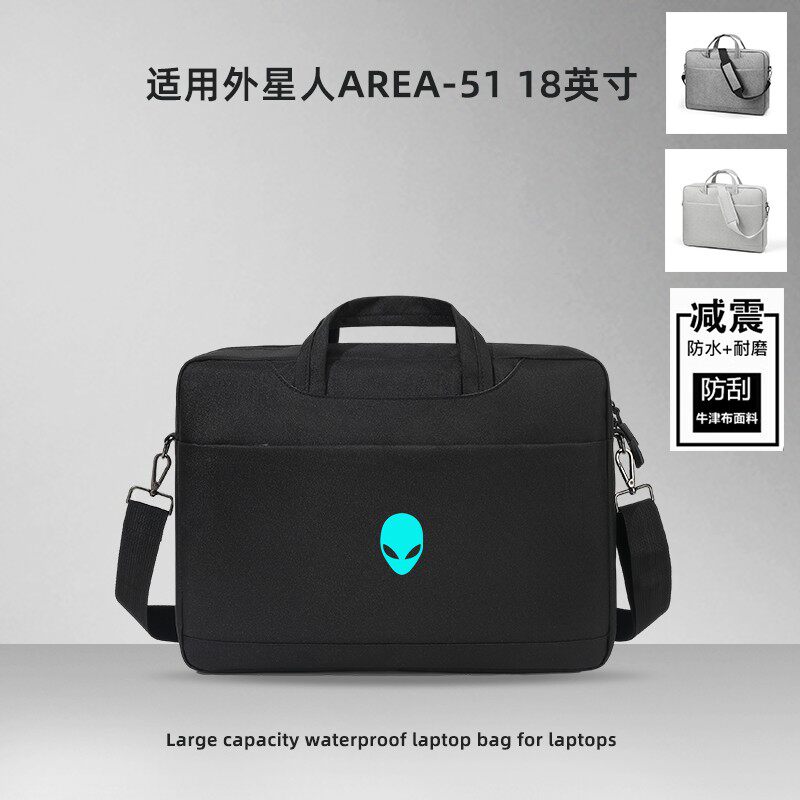 适用外星人游戏本AREA-51 18英寸笔记本电脑包大容量手提单肩包m18r2斜挎包简约防水防震r1可放键盘图片