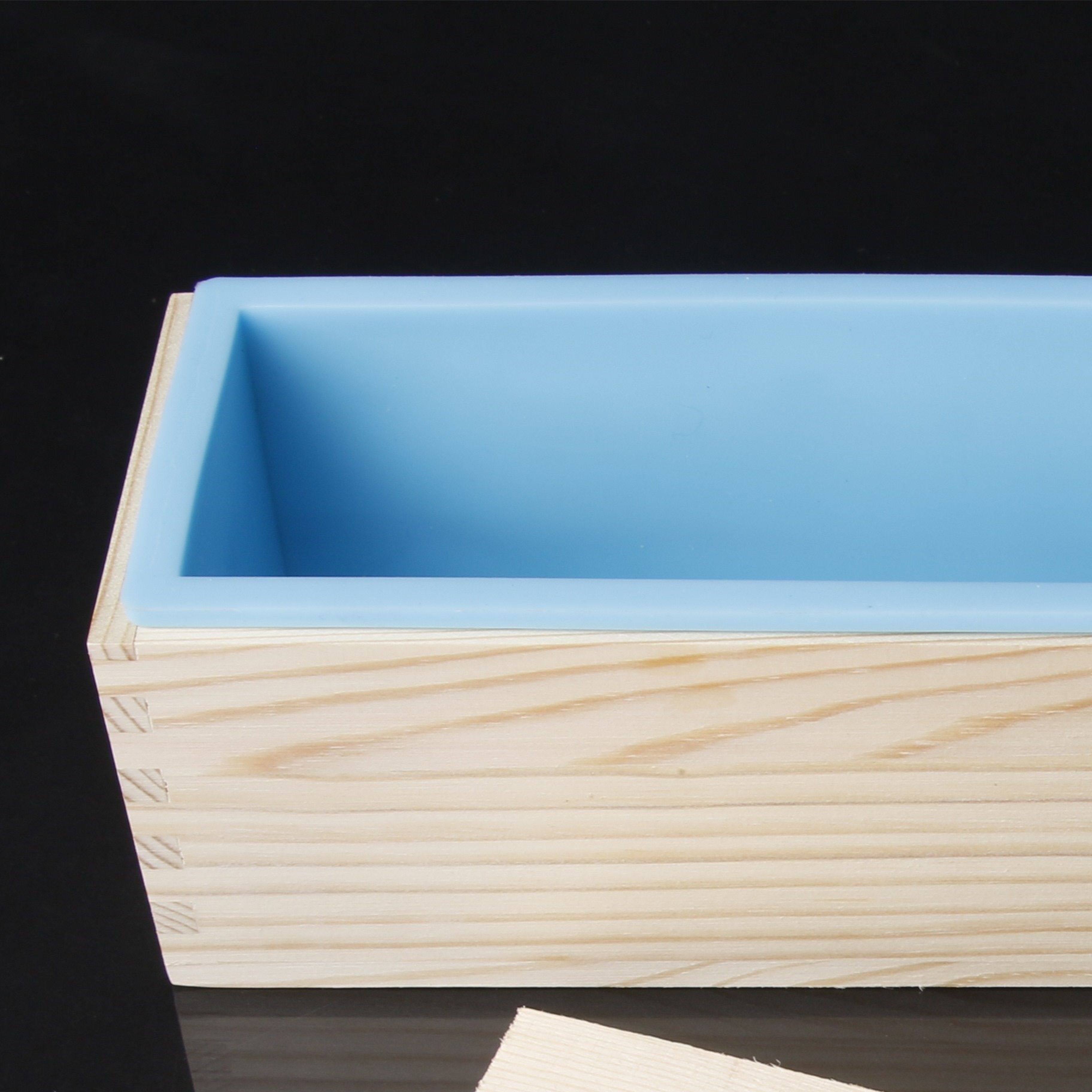 手工皂模具DIY土司模具1200克冷制皂木盒+硅胶+木盖1.2KG 吐司模