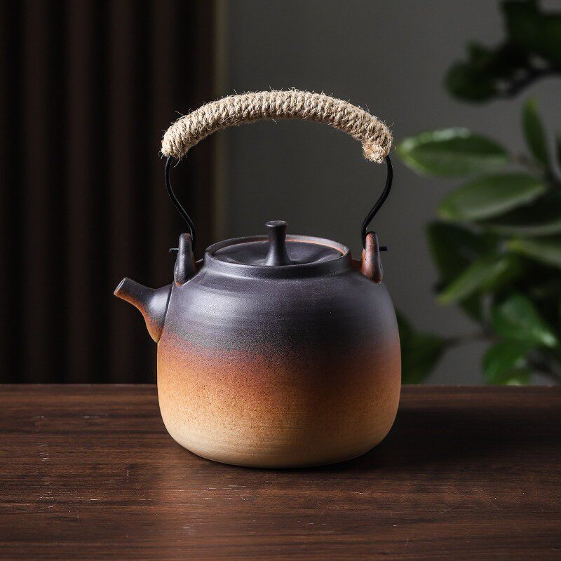 陶土煮茶壶功夫烧水壶家用陶瓷泡茶壶耐高温煮水壶煤气明火煮茶器