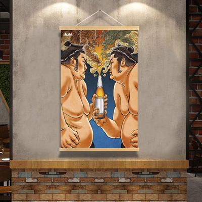 日式餐厅和风装饰烤肉寿司料理店挂画烧烤居酒屋啤酒相扑挂布画
