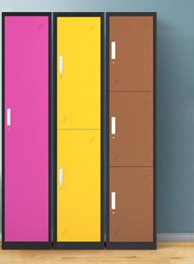 单彩色带更衣储柜定文件柜员工宿舍列健身房瑜伽单门铁皮柜95907