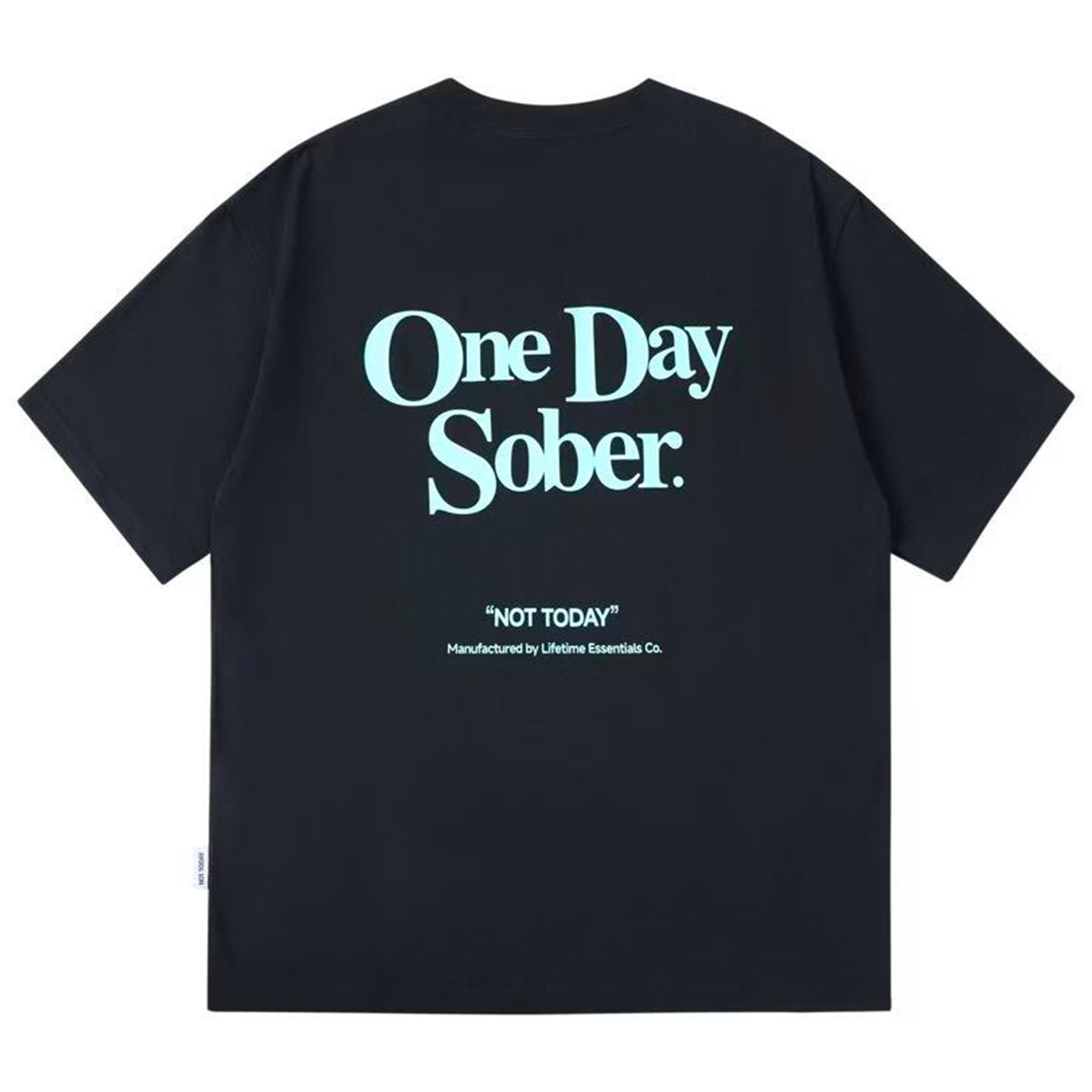 OneDaySober纯棉撞色宽松T恤图片