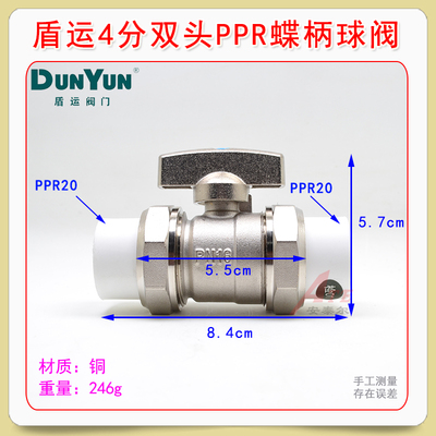 盾运全铜ppr球阀门暖气片温控阀截门节门水管管件双头两头PPR开关