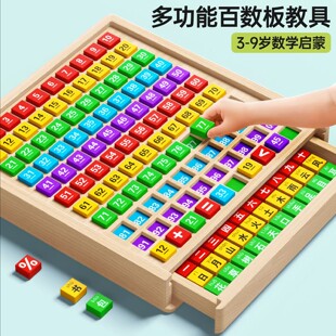 德国SIOTK百数板蒙氏数学教具算术数字启蒙学具数感加减儿童玩具