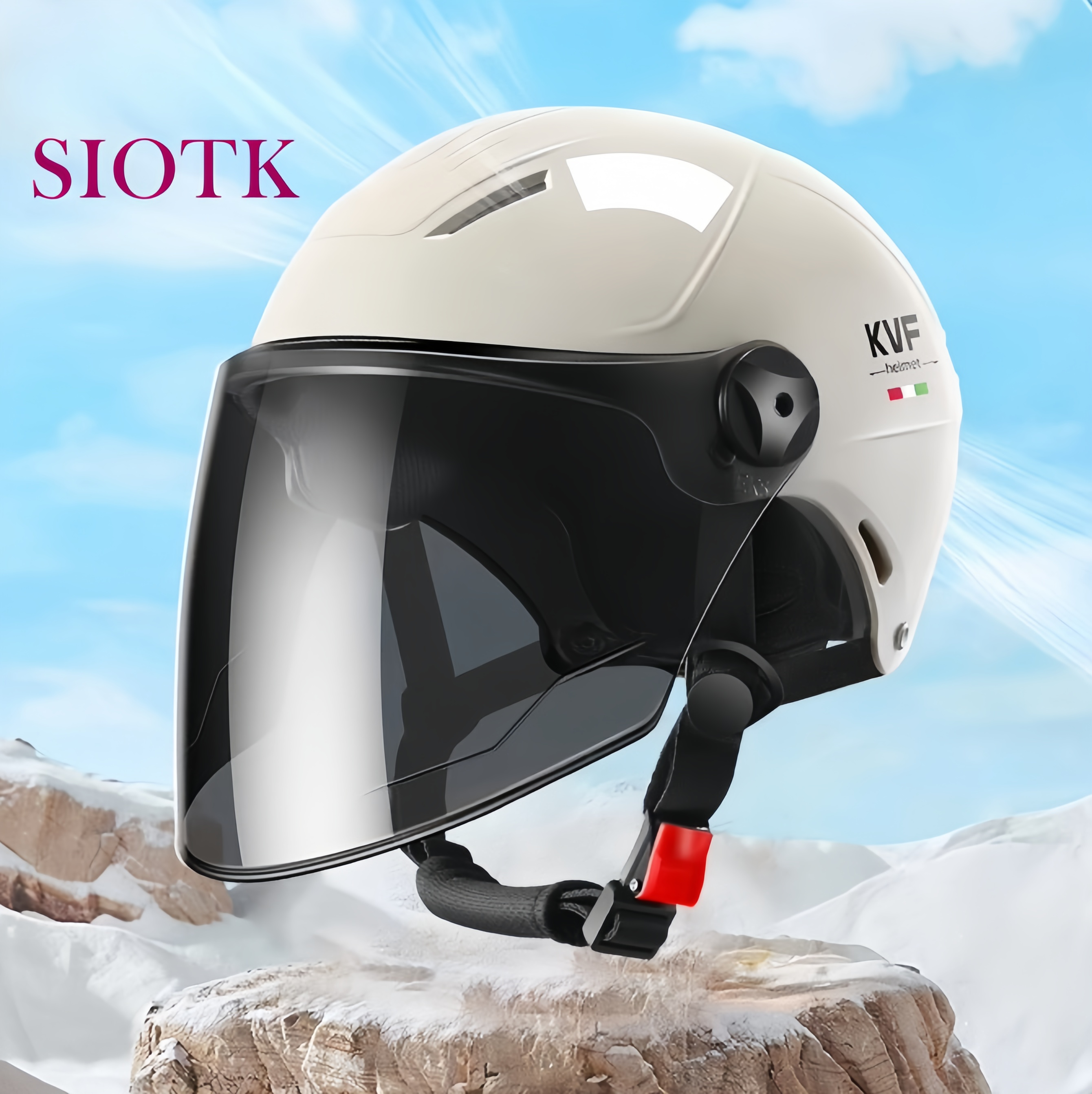 德国3C认证秋冬头盔电动摩托车男女士不压头发防晒安全帽四季通用