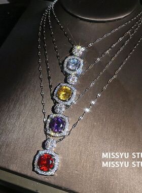 熔金锆石链轻奢小众项链锁骨宫廷