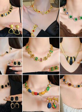 宫廷风vintage锁骨女项链跨境感