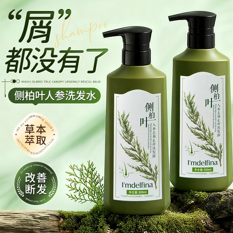 侧柏叶洗发水生姜人参非防脱生育发控油蓬松去屑止痒正品官方品牌