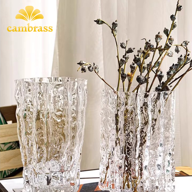 cambrass花瓶摆件客厅插花玻璃轻奢高级感艺术花瓶书房桌面装饰品